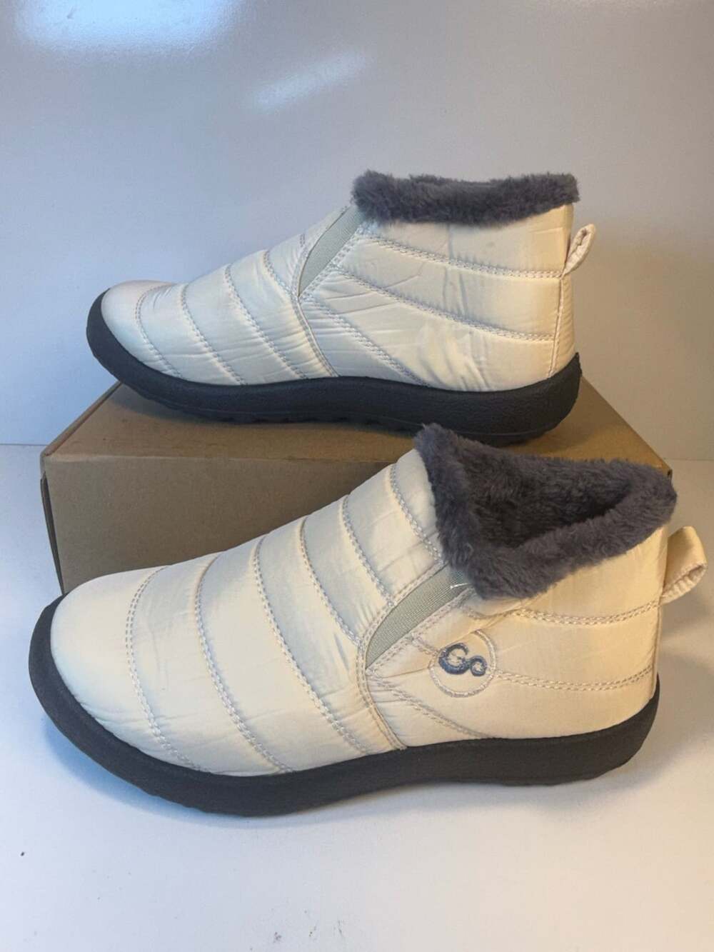 GO Women’s Warm Plush Lining Flat Ankle Winter Snow Boots Shoes Size 9.5